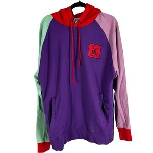 Teddy Fresh color block purple hoodie pullover men’s XL